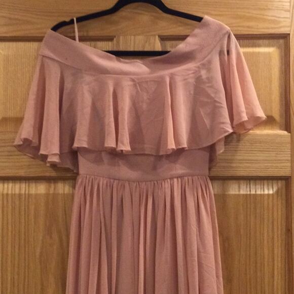 The PopulationViolet Off the Shoulder ChiffonGown - Picture 2 of 12